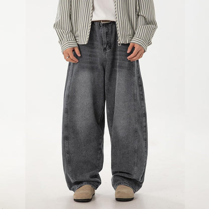 Mens Baggy Jeans Y2K Wide Leg Loose Fit Jeans Streetwear Denim Washed Hip Hop Pants