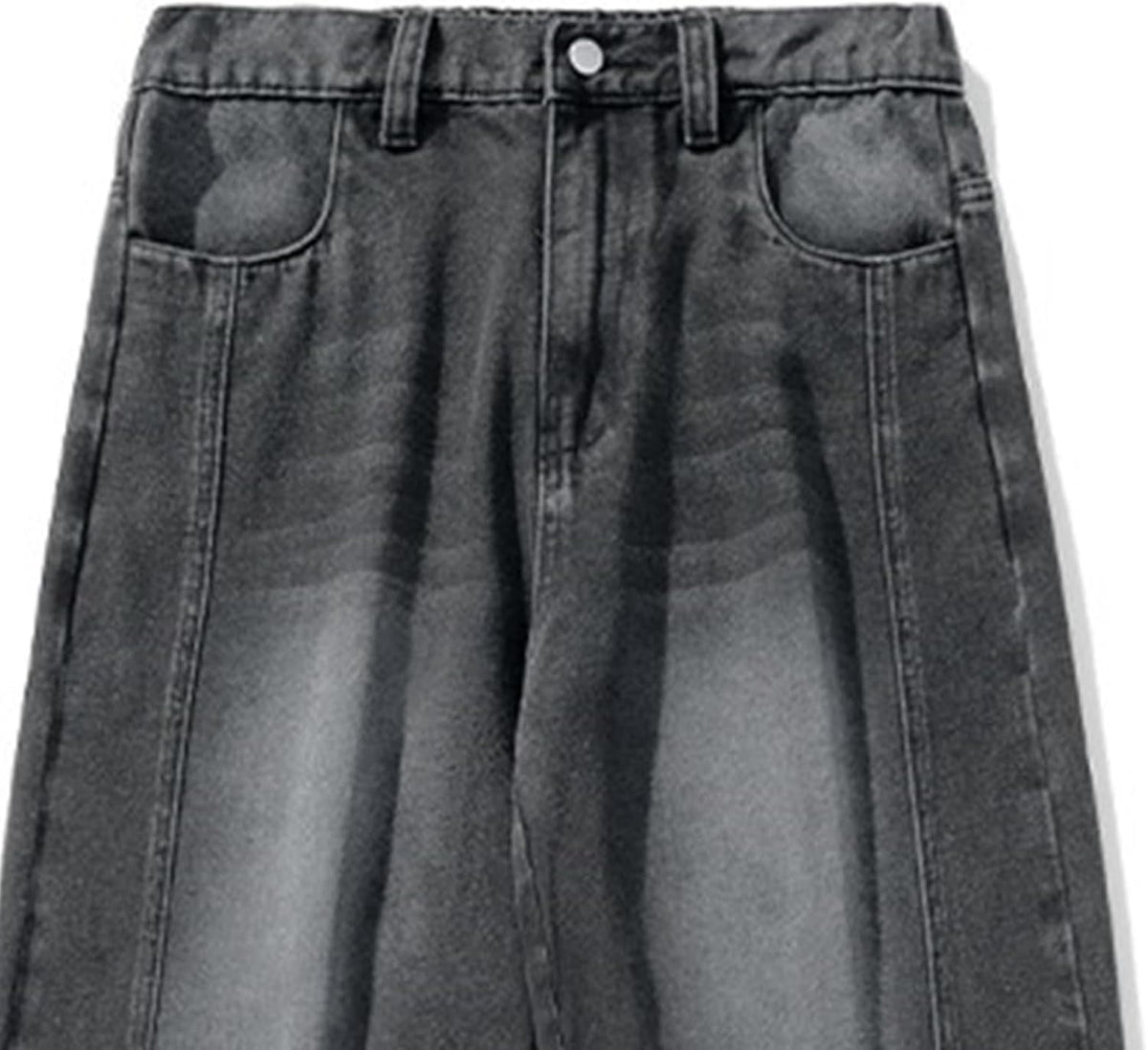 Mens Baggy Jeans Y2K Wide Leg Loose Fit Jeans Streetwear Denim Washed Hip Hop Pants
